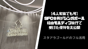 【家族4人可】SFC会員のシンガポール経由モルディブ旅行で受けた優待10個